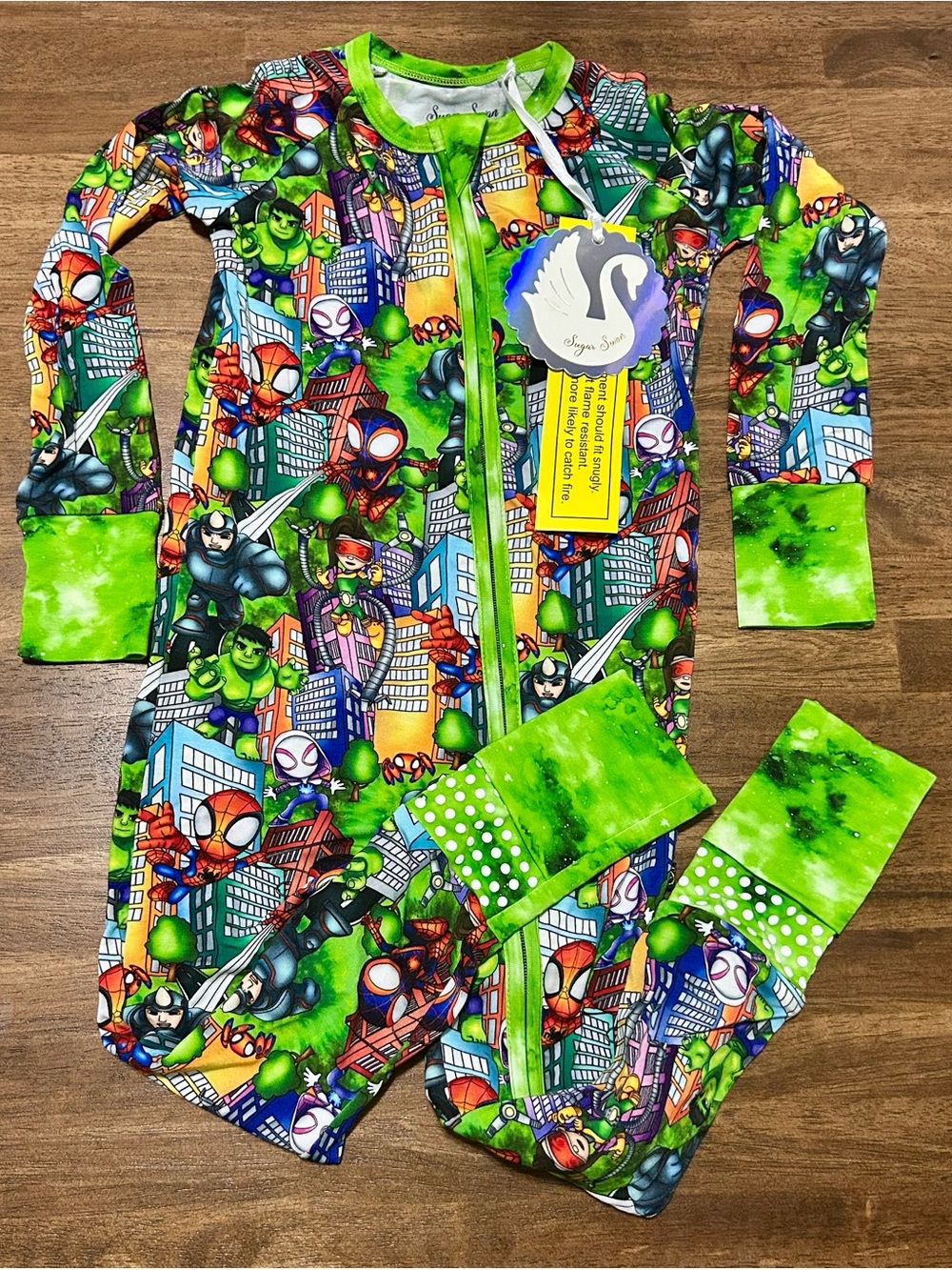 Sugar Swan Spidey Bamboo Pajamas Zip One-Piece